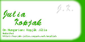 julia kopjak business card