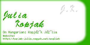 julia kopjak business card